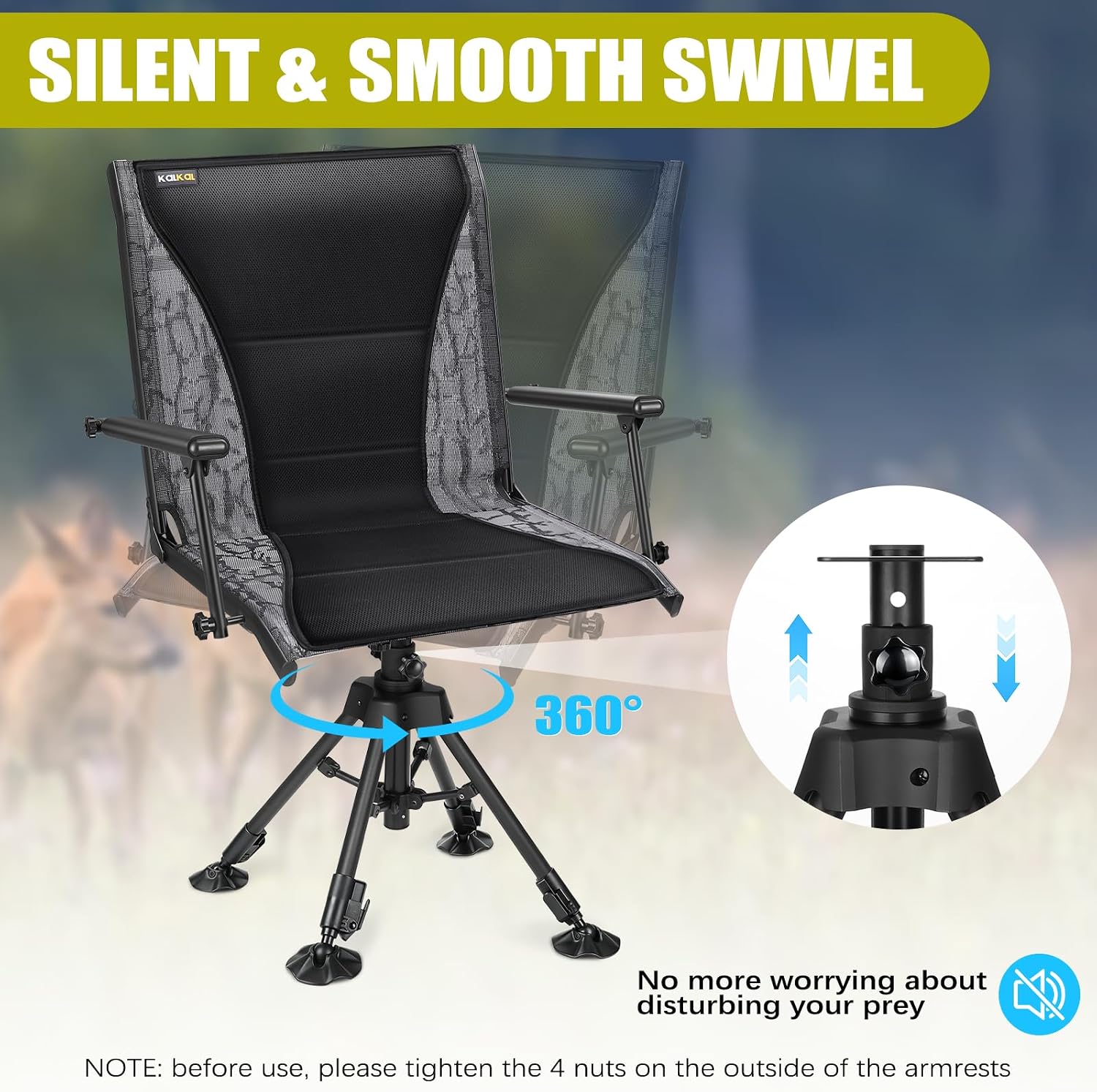 Swivel Hunting Chair Silent 36 - Hunting And Fishing Outdoor Chairs 评论和价格