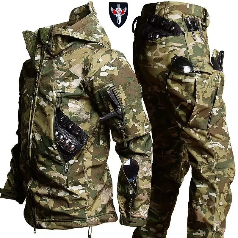 Soft Shell Camouflage Jacket M - Outdoor Hunting Hoodie 评论和价格
