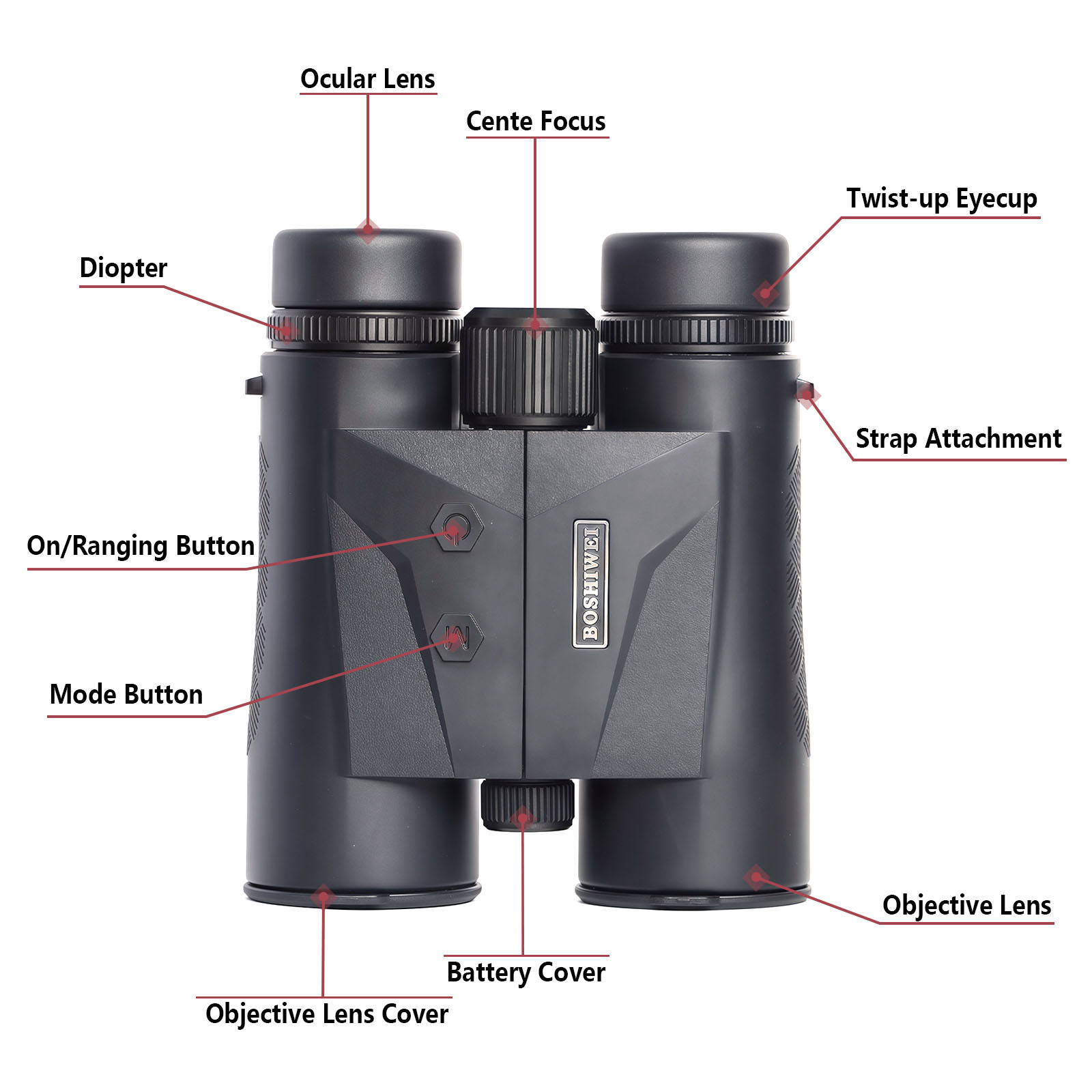 BOSHIWEI 10x42 Laser Rangefind - Rangefinder Laser Hunting 评论和价格
